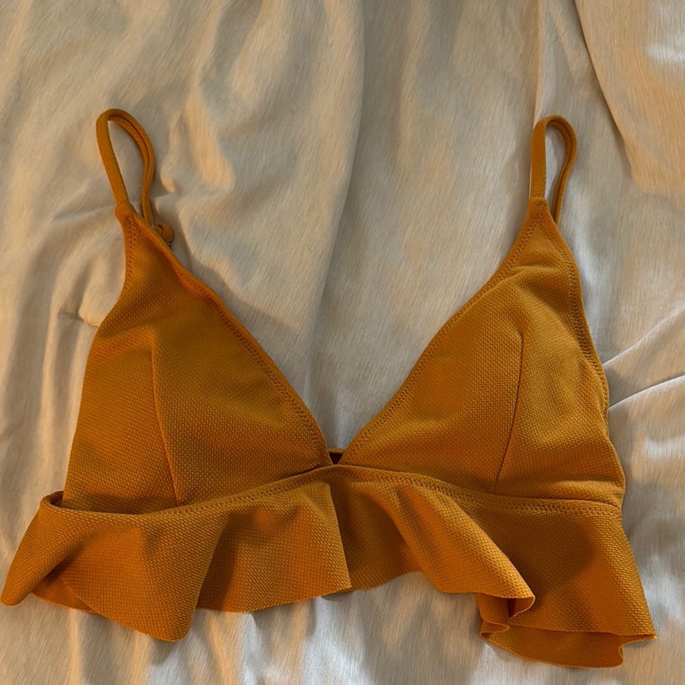 Cupshe Mustard Yellow Ruffled Bralette